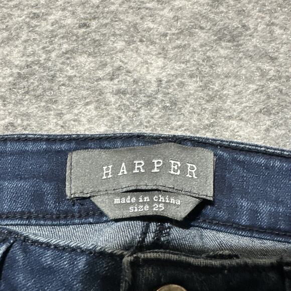 HARPER Women's Skinny Button Fly Jeans Size 25 Blue Dark Wash Denim - Picture 7 of 8